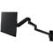 Moniteur noir sur support mural, orientable.