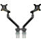 Bras pour écran BakkerElkhuizen BE Flexible Dual, pour 2 écrans, jusqu'à 10 kg, pivotant, inclinable et incliné, largeur de serrage 80 mm, compatible VESA, ergonomique, réglable en hauteur de 170 à 582 mm, gris foncé/noir
