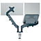 Bras pour écran d'ordinateur portable Leitz Ergo Dual, pour 2 écrans jusqu'à 32' &amp; ordinateurs portables jusqu'à 17', pivotant et inclinable, réglable en hauteur, passage de câbles, VESA, gris foncé