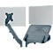 Bras pour écran d'ordinateur portable Leitz Ergo Dual, pour 2 écrans jusqu'à 32' &amp; ordinateurs portables jusqu'à 17', pivotant et inclinable, réglable en hauteur, passage de câbles, VESA, gris foncé