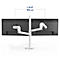 Bras pour écran double Ergotron LX 45-509-216, pour 2 écrans jusqu'à 40", jusqu'à 20 kg, réglable en hauteur, inclinable, pivotant &amp; inclinable, aluminium &amp; acier, blanc