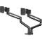 Bras pour écran Fellowes® Tallo™, pour 2 écrans jusqu'à 40' &amp; 9 kg chacun, réglable en hauteur/rotatif/pivotant/inclinable, ressort à gaz, guide-câble, pince de table, noir