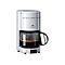 Weiße Braun Aromaster Classic Filterkaffeemaschine mit gefüllter Glaskanne vor weißem Hintergrund.