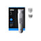 Braun Series 3 Body Trimmer mit zwei Aufsätzen vor der Produktverpackung.