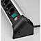 Brennenstuhl Alu-Office-Line 4-fach-Steckdosenleiste, mit USB-Ladefunktion, 45°-Anordnung, Aluminium, 1,8 m Kabel, L 390 x B 90 x T 105 mm, schwarz/silber