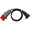 Rood rond schild met witte wolk en regendruppels, daaronder in het wit: IP44.