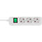 Brennenstuhl Eco-Line contactdoosstrook, 3 contactdozen met randaarde, 45° opstelling, verhoogde aanrakingsbeveiliging, 1,5 m snoerlengte, L 215 x B 95 x D 60, wit