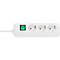 Brennenstuhl Eco-Line contactdoosstrook, 3 contactdozen met randaarde, 45° opstelling, verhoogde aanrakingsbeveiliging, 1,5 m snoerlengte, L 215 x B 95 x D 60, wit