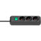 Brennenstuhl Eco-Line contactdoosstrook, 3 contactdozen met randaarde, 45° opstelling, verhoogde aanrakingsbeveiliging, 3 m snoerlengte, L 240 x B 90 x D 60, zwart