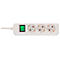 Brennenstuhl Eco-Line contactdoosstrook, 3 contactdozen met randaarde, 45° opstelling, verhoogde aanrakingsbeveiliging, 5 m snoerlengte, L 215 x B 95 x D 60, wit