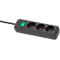 Brennenstuhl Eco-Line stekkerdoos, 3 wandcontactdozen met randaarde, 45° opstelling, verhoogde aanrakingsveiligheid, 1,5 m snoerlengte, L 215 x B 95 x D 60, zwart