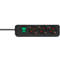 Brennenstuhl Eco-Line stekkerdoos, 3 wandcontactdozen met randaarde, 45° opstelling, verhoogde aanrakingsveiligheid, 1,5 m snoerlengte, L 215 x B 95 x D 60, zwart