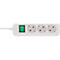 Brennenstuhl Eco-Line stekkerdoos, 3 wandcontactdozen met randaarde, 45° opstelling, verhoogde aanrakingsveiligheid, 3 m snoerlengte, L 215 x B 95 x D 60, wit