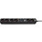 Brennenstuhl Eco-Line WiFi-Steckdosenleiste 6-fach, 2 x 2 schaltbare Steckdosen, 2 Permanent-Steckdosen, App- und Sprachsteuerung, 1,5 m Kabel, L 450 x B 50 x T 100 mm, schwarz