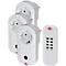 Brennenstuhl Funkschalt-Set RC CE1 3001, 3 Funksteckdosen, 1 Handsender, 25 m Reichweite, bis 1000 W, erhöhter Berührungsschutz, B 51 x H 115 mm, weiß, inkl. Batterien