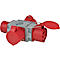 Rond, rood bord met witte tekst en symbool. Wolk met regen, eronder: IP44.