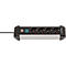 Brennenstuhl Premium-Alu-Line contactdoosstrook, 4-voudig, aluminium, 1,8m kabel, verlichte veiligheidsschakelaar, 45° opstelling, zwart/zilver