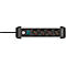 Brennenstuhl Premium-Alu-Line contactdoosstrook, 4-voudig, aluminium, 1,8m kabel, verlichte veiligheidsschakelaar, 45° opstelling, zwart/zilver