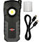 Zwarte LED-werklamp met accessoires, label: brennenstuhl.