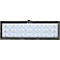 Rechthoekige LED-lamp met 18 LED's gerangschikt in drie rijen, zwart frame.