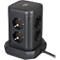 Brennenstuhl Tour de prises, 8x, 4 prises de charge USB, disposition à 45°, interrupteur marche/arrêt, câble de 2 m, noir