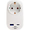 Rood cirkelvormig pictogram met witte USB CHARGER tekst en USB-stekkersymbool.