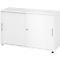 Breno schuifdeurkast, afsluitbaar, spaanplaat, gemelamineerd, B 1200 x D 400 x H 748 mm, 2 dossierhoogtes, wit/wit