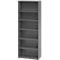 Gray tall cabinet with six shelves. The cabinet stands against a white background.