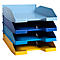 Briefablage Set Exacompta BEE BLUE Combo-Midi, 4-teilig, für Format A4+, stapelbar, Etikettenhalter, Blauer Engel, Polystyrol, mehrfarbig
