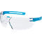 Bril met veren Uvex x-fit, EN 166, EN 170, polycarbonaat helder, frame blauw translucide, 5 stuks