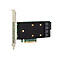 Eine PCIe-Netzwerkkarte mit schwarzem Kühlkörper auf grünem PCB und silbernem Slotblech.
