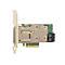 Eine grüne PCIe-Netzwerkkarte mit silbernem Kühlkörper und zwei schwarzen SFP-Anschlüssen.