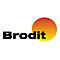 Das Logo der Firma Brodit, bestehend aus dem schwarzen Schriftzug Brodit und einem orange-gelben Farbverlauf-Kreis.