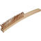 Brosse métallique avec manche en bois, soies en laiton.