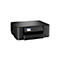 Schwarzer Brother Multifunktionsdrucker vor weißem Hintergrund mit Display und Tastenfeld.