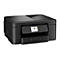 Schwarzer Drucker mit Touchscreen, Papierausgabe und Bedienfeld. Das Modell ist DCP-J4600W.