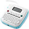 Wit en lichtblauwe labelprinter met display en toetsenbord. Op het display staat "P-touch N20".