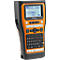 Imprimante d'étiquettes portable Brother P-touch E560BT noire et orange avec clavier AZERTY et écran.