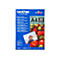 Brother Premium Plus A4 Hochglanz-Fotopapier, 20 Blatt, 260g/m², mit Produktbeispielbild eines lachenden Kindes.