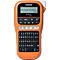 Orange Brother P-touch E110 label maker with keyboard, display and buttons.