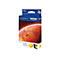 Gelbe Brother Tintenpatrone LC1100HY-Y in ihrer Verpackung, mit Texten wie 'innobella' und Modellnummern.