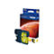 Gelbe Brother Tintenpatrone und Verpackung. Aufdruck: LC1100HY-Y.