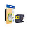 Gelbe Brother Tintenpatrone LC125XL mit Produktverpackung. Aufgedruckt sind technische Details und ein Ziffernblatt.