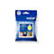 Gelbe Brother-Tintenpatrone LC521Y. Aufdrucke mit Produktinformationen und Logo.