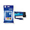 Blaue Brother LC527XLC Druckerpatrone und ihre blaue Kunststoffverpackung vor weißem Hintergrund.