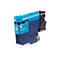 Blaue Brother LC528C Tintenpatrone vor weißem Hintergrund.