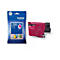 Brother LC528M Magenta Tintenpatrone neben ihrer blauen Originalverpackung vor weißem Hintergrund.