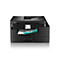 Schwarzer Brother MFC-J4550DW Multifunktionsdrucker mit zwei Papierfächern und einem farbigen Touchscreen-Display.