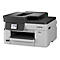 Grauer Brother Multifunktionsdrucker MFC-J6010DW mit Touchscreen-Display vor weißem Hintergrund.