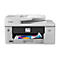 Weißer Brother MFC-J6760DW Multifunktionsdrucker mit Bedienfeld und ausgedrucktem Blatt Papier.